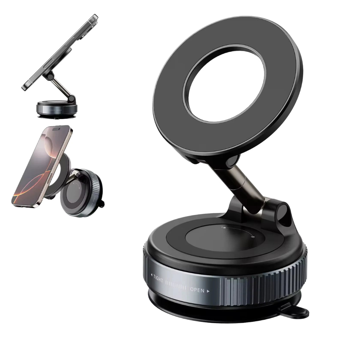 K007 Ultra-Strong Magnetic Mobile Holder for Car Dashboard & Office Desktop (360° Rotation)