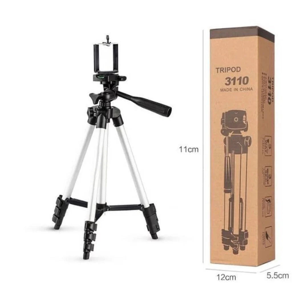 Adjustable Tripod Stand for Mobile & Camera – Universal Phone Clip for Vlogging, Reels, Photography & Video Recording