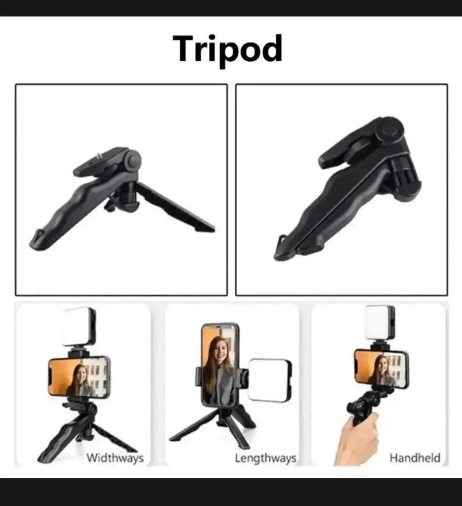 AY-49 Multi-Functional Portable Vlogger Kit with Mic, LED Light & Tripod Stand with Remote