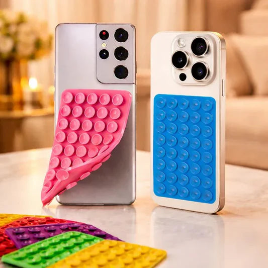 Mobile Bubble Grip | Silicone Suction Both Side Bubble Grip Cup Phone Strong Holder For Hands-Free Use | Universal Mobile Phone Stand (Random Color)