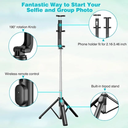 R1s Bluetooth Selfie Sticks Tripod Stand With Remote