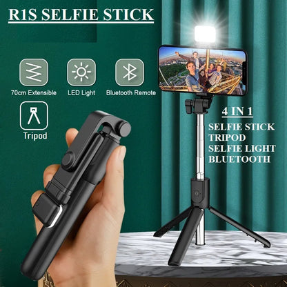 R1s Bluetooth Selfie Sticks Tripod Stand With Remote