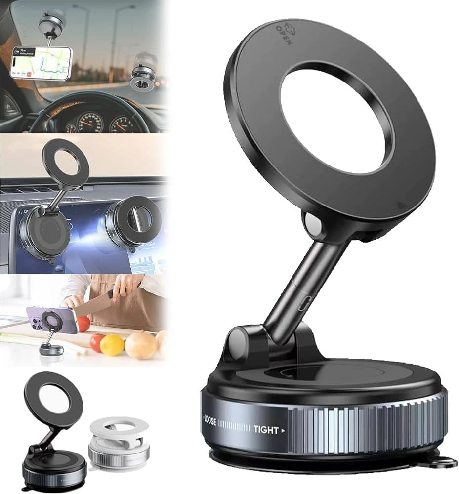 K007 Ultra-Strong Magnetic Mobile Holder for Car Dashboard & Office Desktop (360° Rotation)