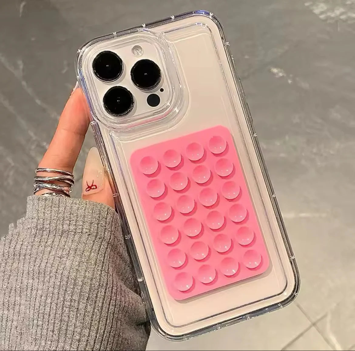 Mobile Bubble Grip | Silicone Suction Both Side Bubble Grip Cup Phone Strong Holder For Hands-Free Use | Universal Mobile Phone Stand (Random Color)